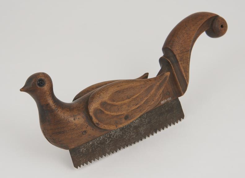 Tenon saw, carved in the shape of a bird, late 18th century