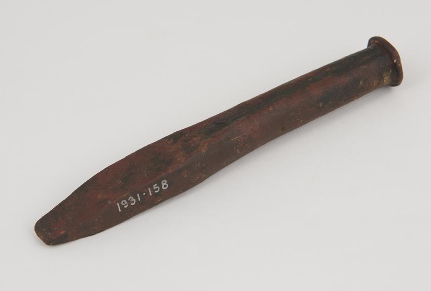 Plaster replica of mason's chisel XIX Dynasty.   ? Thebes.