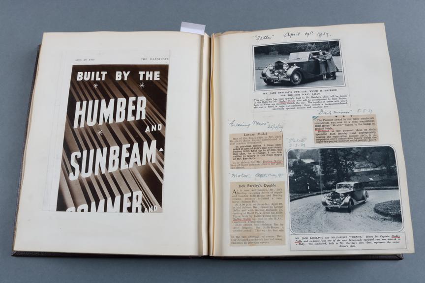 Album of newspaper clippings relating to Noble's motoring career