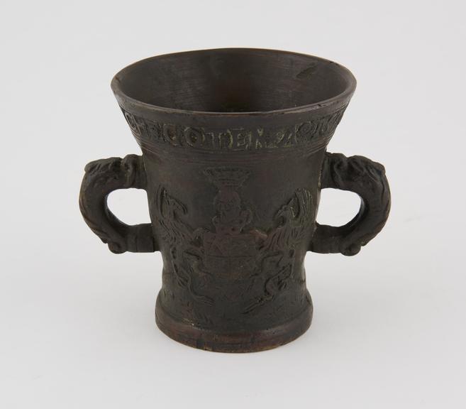 Mortar of bronze, German dated 1576