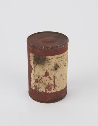 Empty tin of gravy soup from Boer War emergency ration pack