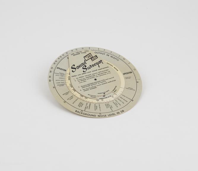 Circular slide rule, cardboard