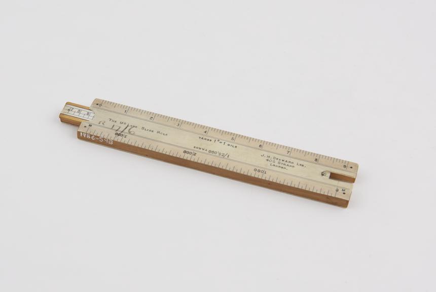 Artillery slide rule, invented by N.M. McLeod and made by J.H