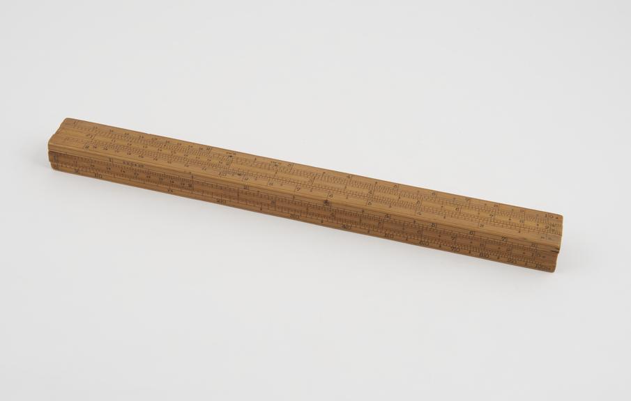 Excise Officer's slide rule in boxwood, 12-inch long, by R.B