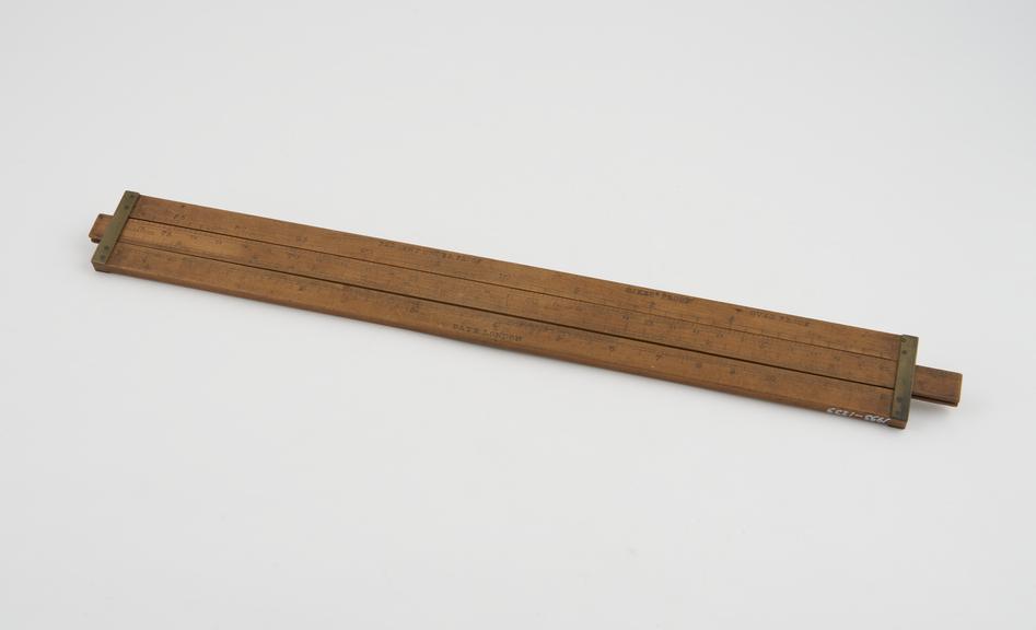 Proof Rule (c. 1840), sliding, 14 long, by R.B. BATE. LONDON'