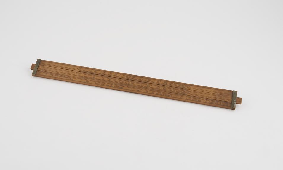 Thomsons' patent slide rule for involution, evolution