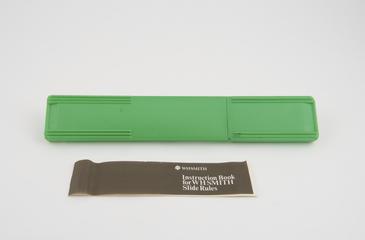 Case and instructions for Rietz slide rule
