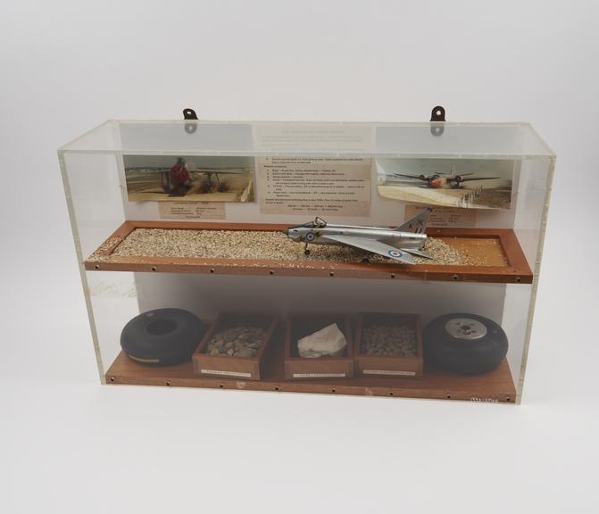 Model showing soft ground arresting of aircraft plus catapult