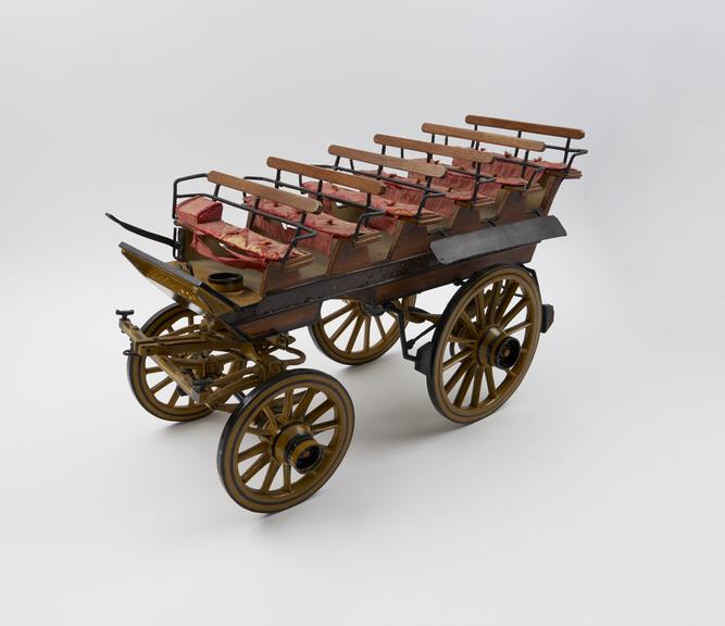 Horse-drawn char-a-banc c. 1900, scale model