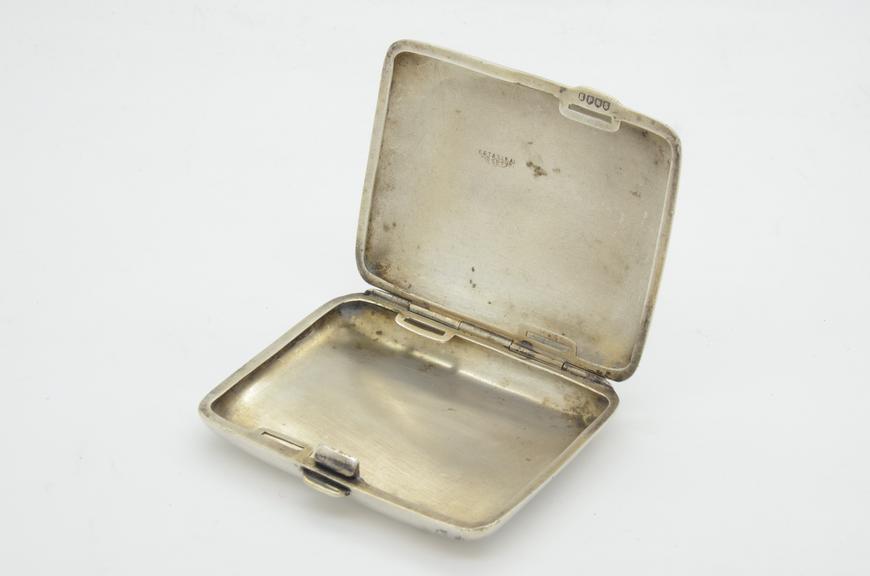 silver cigarette case uk Silver cigarette case, presented to A Bromfield