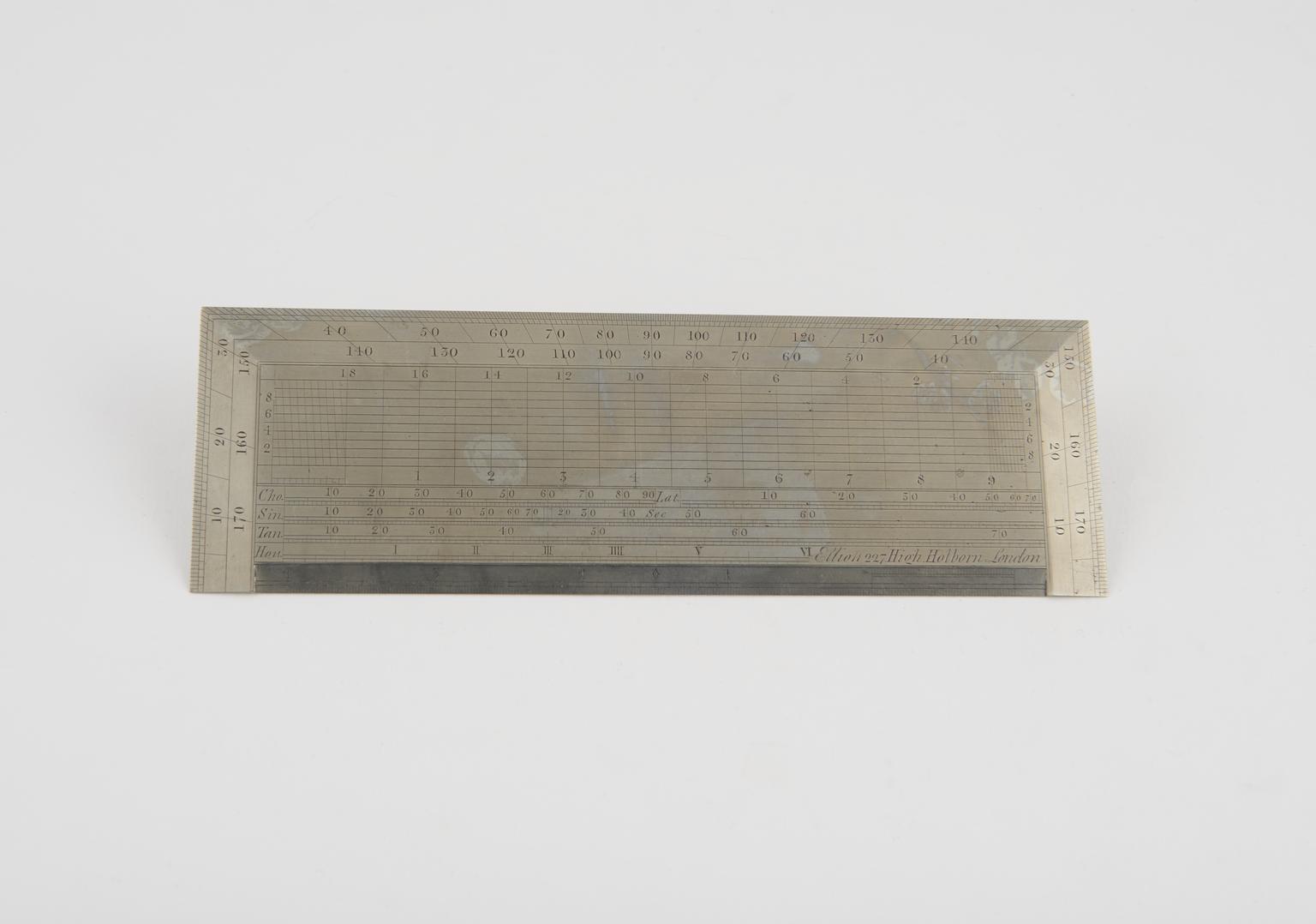 Rectangular Type Scale Rectangular protractor and plotting scale | Science Museum Group Collection