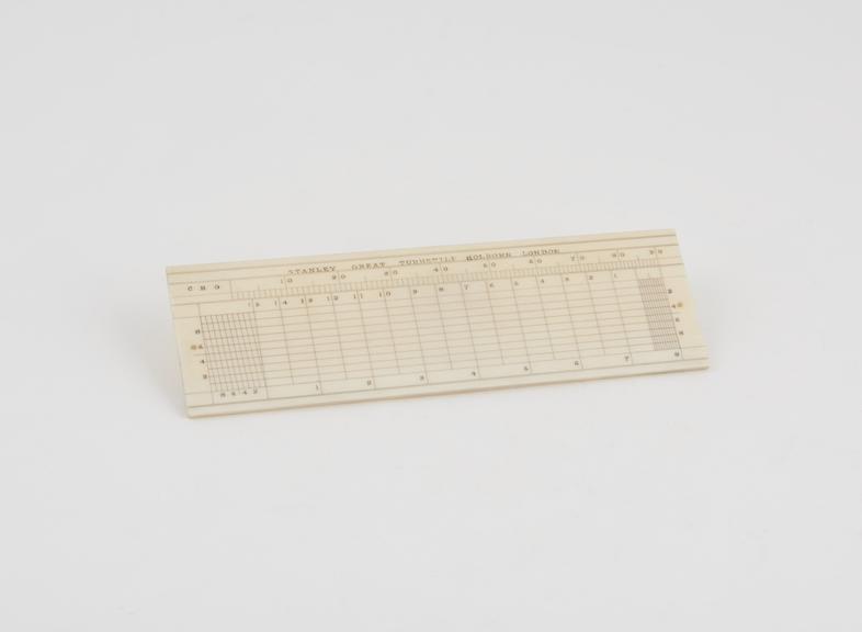 Protractor ivory, on ivory, 5x1 9/16''