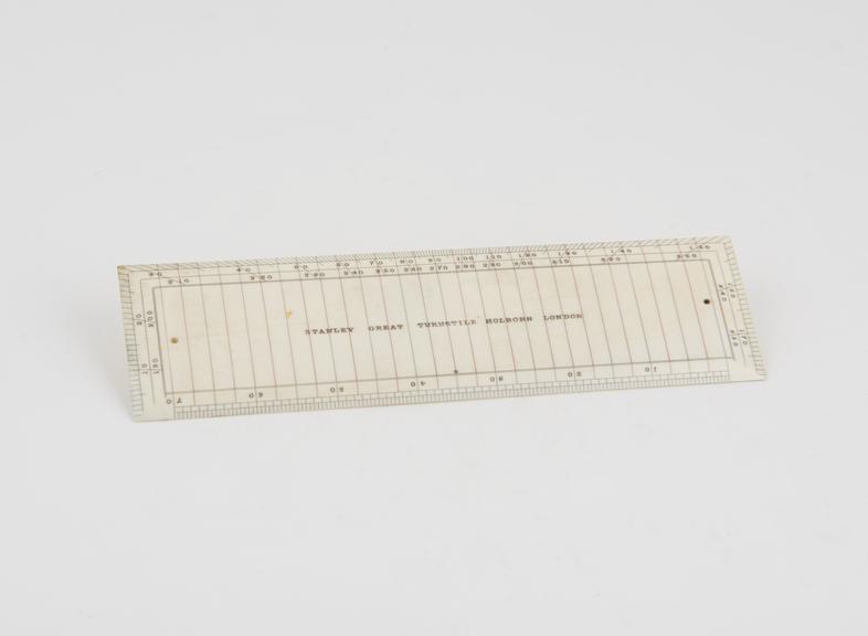 Protractor scale, on ivory, 6x1 5/8''