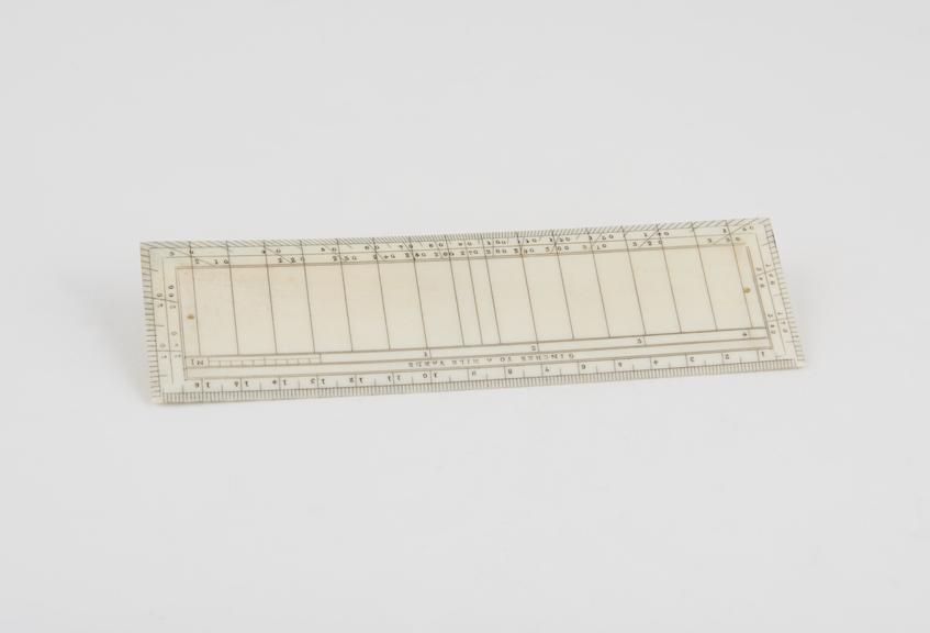 Protractor scale, on ivory, 6x1 5/8''