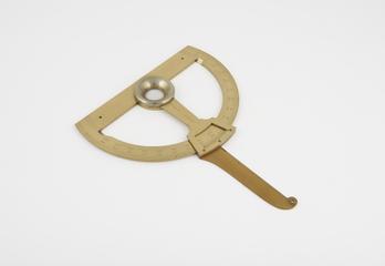 Brass single-arm semi-circular protractor
