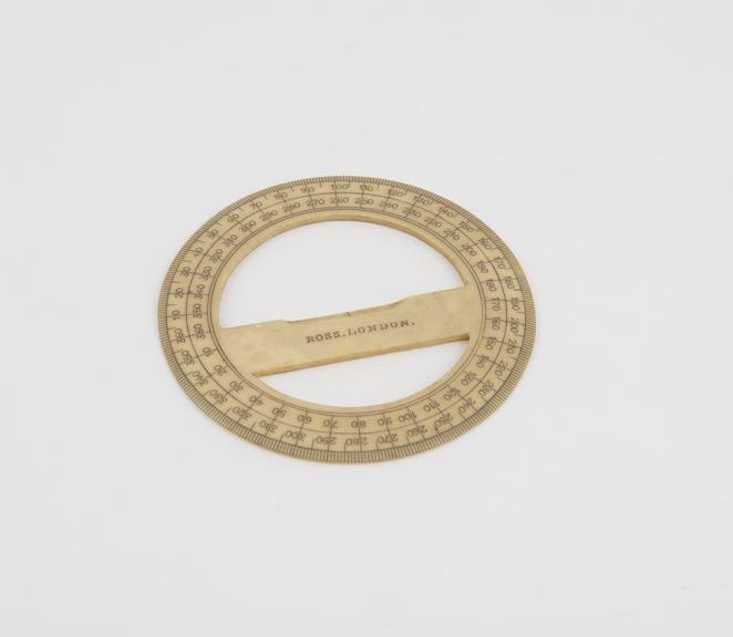 Ivory protractor by Ross, London