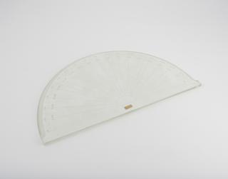 Semicircular glass protractor divided to 1/2 degree