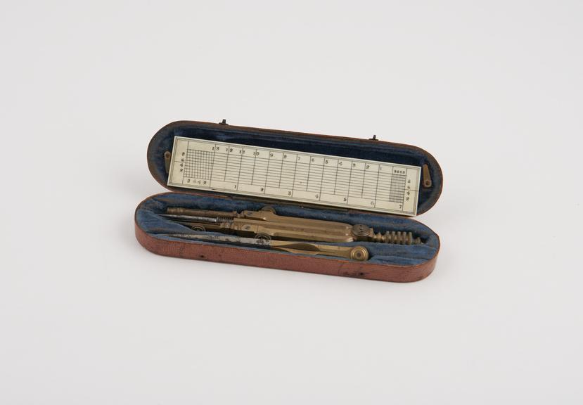 Combination compasses with dividers and ivory scale: in small