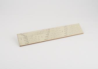 Additional slide for use with Rieger's logarithmic slide rule