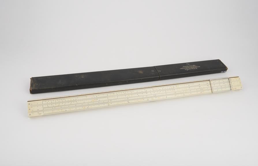 Hemmi 'Sun' (20-inch) slide rule  with cardboard case