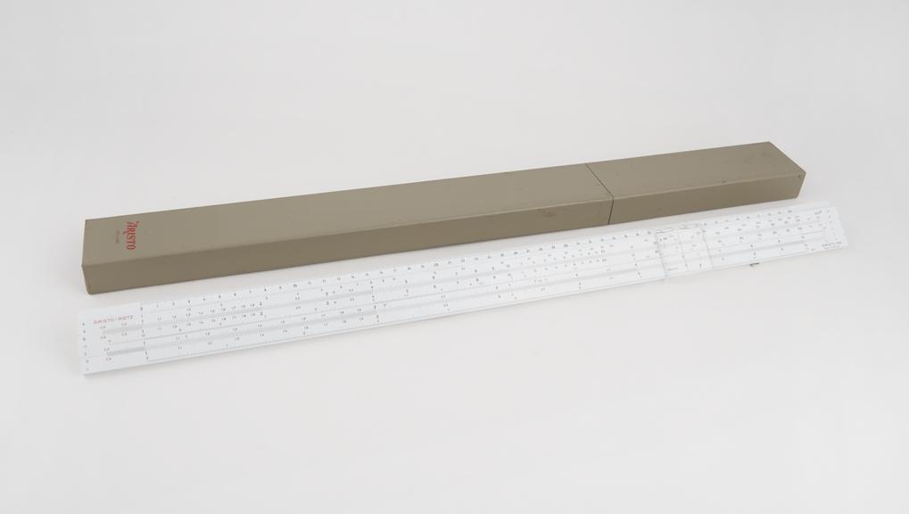 Rietz 109 Aristo slide rule [20-Inch], with accessories