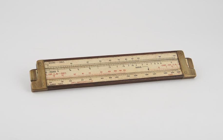 One of nine railway slide rules, English, three signed P.H.J