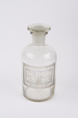 Reagent bottle for concentrated sulphuric acid, 20th century.