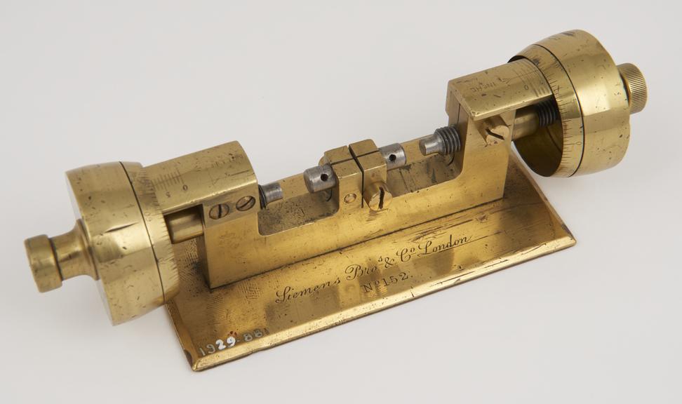 Brass micrometer, Siemens Bros. and Co. London, no