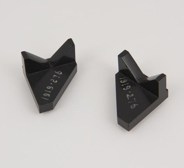 Pair of Vee supports for Whitworth measuring machine (M