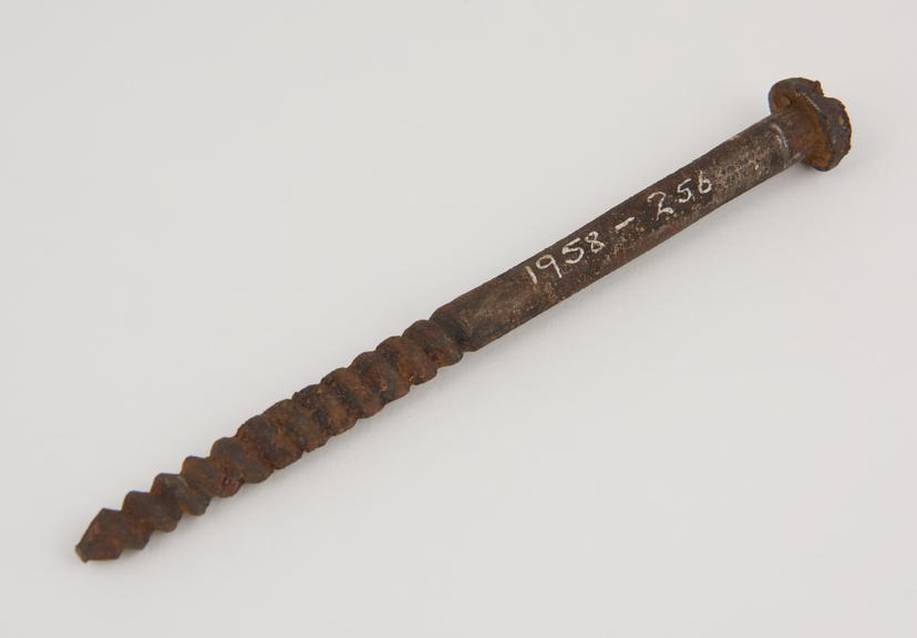 Wood screw, c. 1675, from Adlington Hall, Macclesfield, Cheshire