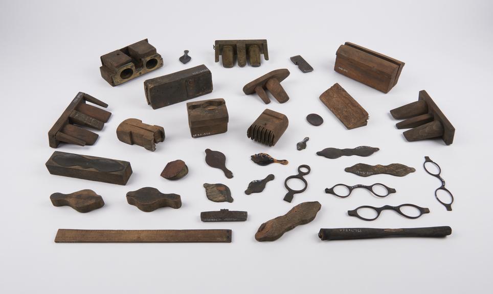 Selection of spectacle-maker's tools, English