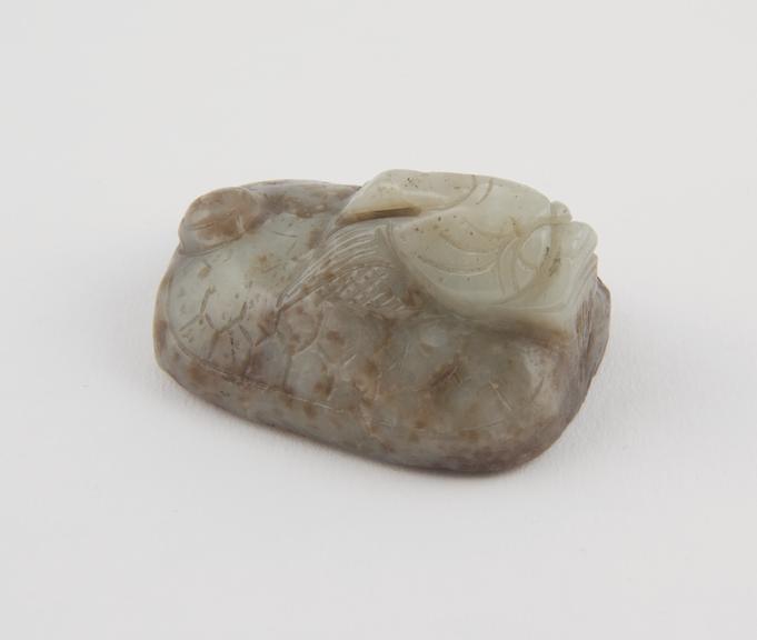 Chinese weight of white jade, mottled grey