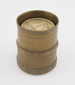 Grain measure, brass, used by East India Co.
