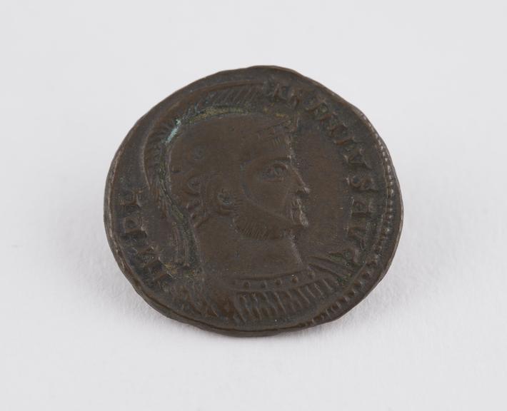 One of seven Roman bronze coins, Maximianus (Western Empire) A