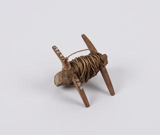 Mooring stone from model outrigger canoe with rectangular spritsail