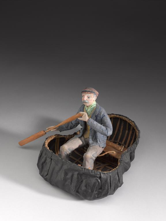 Model of a Teifi Coracle. Made by Mr J.H