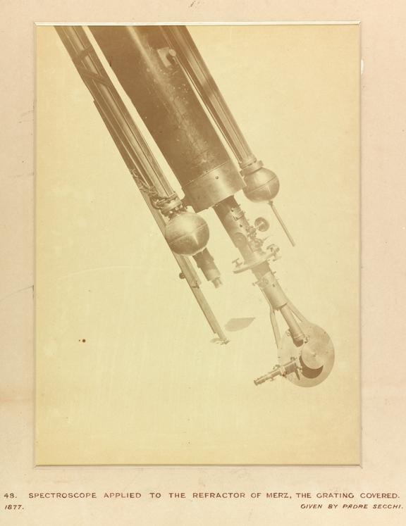 Photograph of a spectroscope applied to a Merz Refractor. 1877