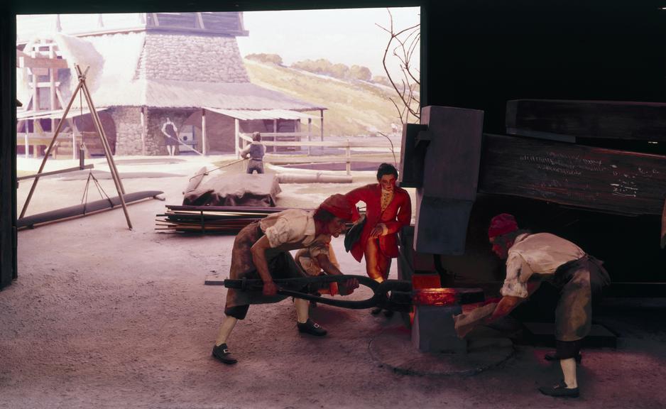 A Wealden charcoal blast furnace finery and forge, 17th century