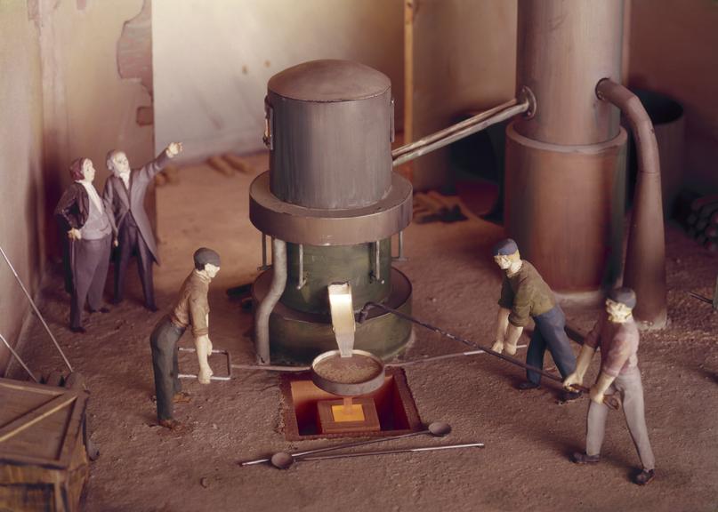 Bessemer iron-making workshop, St Pancras 1856. Diorama