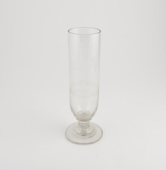 Hydrometer jar of thick glass, on foot 9 1/2 x 2 1/2', c