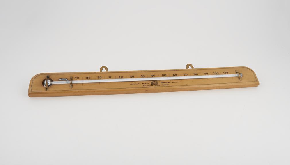 Mercury maximum thermometer by L. Casella, 1861-1872.