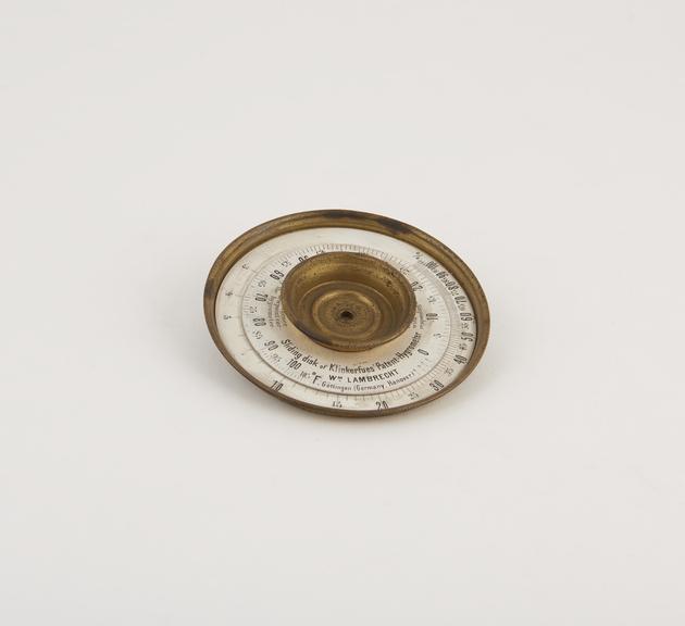 Reduction disc, brass, designed by Prof