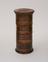 Cylindrical wooden spice box with 4 compartments and screw on