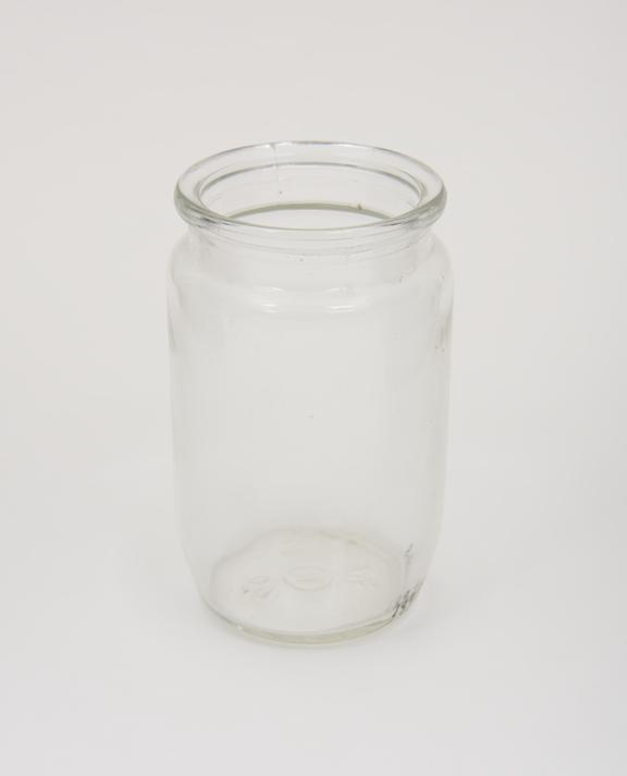 Glass lipped top jar, without lid, 1lb