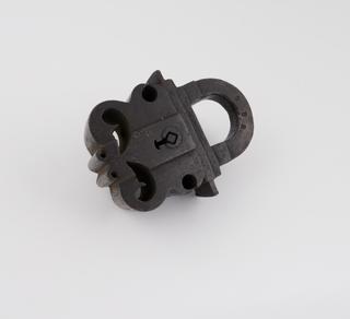 Heavy wrought iron padlock, 17th-18th century