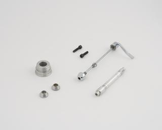 Central spindle and associated fittings from rear cycle wheel