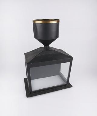 Case and funnel from Negretti & Zambra's improved self recording rain gauge No 206