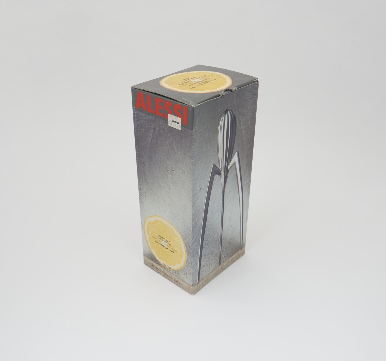 Original packaging for the lemon juicer 'Juicy Salif' designed by Philippe Starck