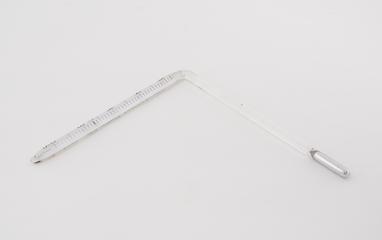 Glass right-angled thermometer