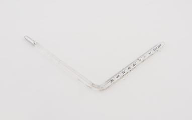 Glass right-angled thermometer